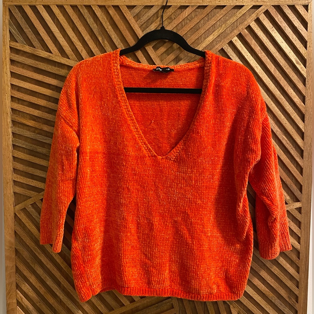 Orange Chenille Sweater